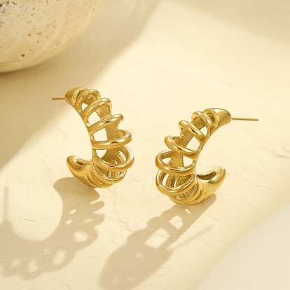 C-образные 304 серьги-гвоздики из нержавеющей стали для женщин