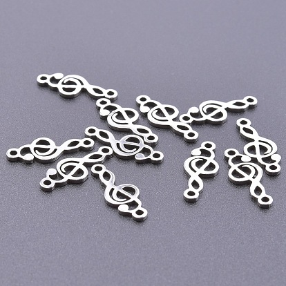 201 Stainless Steel Connector Charms, Musical Note Link for Music Lover