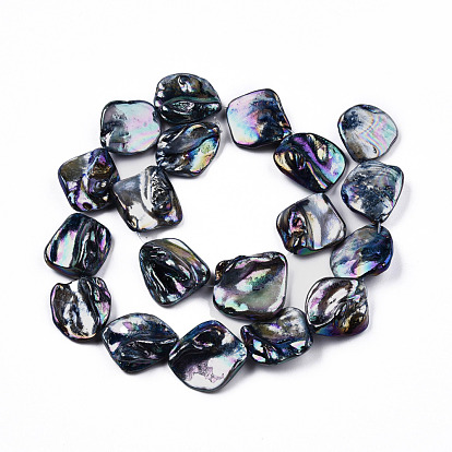 Freshwater Shell Beads Strands, AB Color Plated, Dyed, Tooth