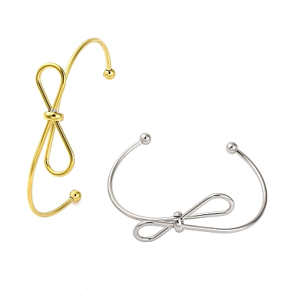 304 женские браслеты-манжеты из нержавеющей стали, бантом