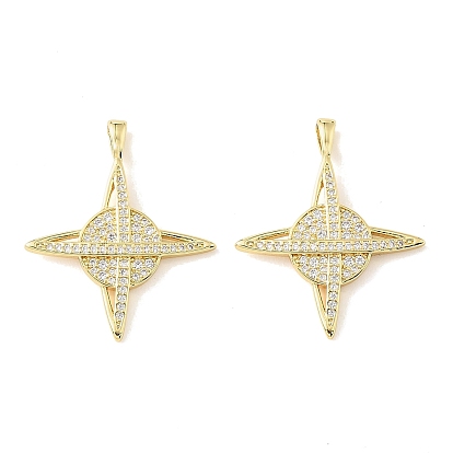 Messing micro pave klare zirkonia anhänger, Planetenzauber, Gestell, langlebig überzogen, Bleifrei und cadmium frei