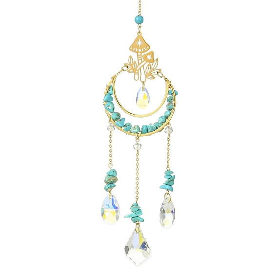 Латунные кабельные цепи, украшения с подвесками в виде грибов, 201 подвеска из нержавеющей стали и стекла, с синтетическим драгоценным камнем, для украшения дома