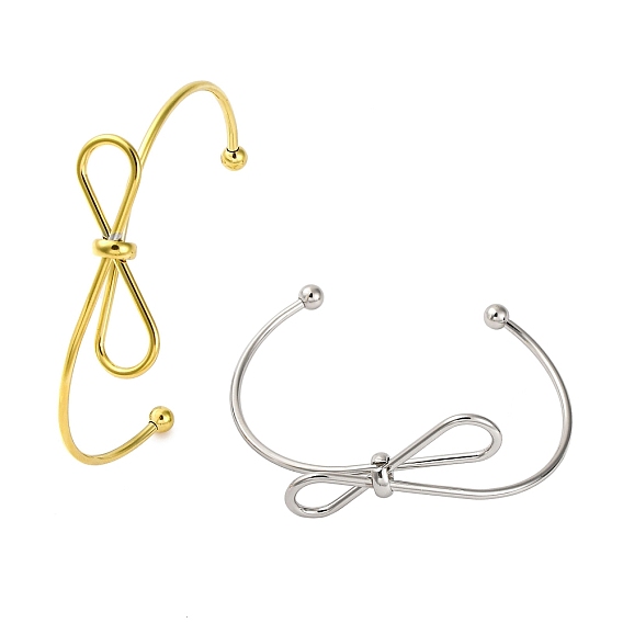 304 женские браслеты-манжеты из нержавеющей стали, бантом