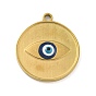 316 хирургические эмалевые подвески из нержавеющей стали, плоский круглый с оберегом от сглаза, золотые