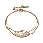 304 Stainless Steel Multi-strand Bracelets, with Cable Chains and Lobster Claw Clasps, Horse Eye