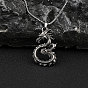 201 Stainless Steel Chain, Zinc Alloy Pendant Necklaces, Dragon