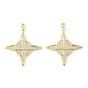 Brass Micro Pave Clear Cubic Zirconia Pendants, Planet Charms, Rack Plating, Long-Lasting Plated, Lead Free & Cadmium Free