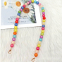 Rainbow Color Resin Bead Chain Bag Straps, with Swivel/Lobster Claw Clasps, for Bag Replacement Accessories