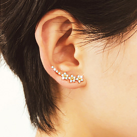 925 Silver Star Stud Earrings - Sparkling Diamond, Mini Starry Sky Ear Jewelry.
