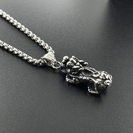 Панк 304 подвеска pi xiu из нержавеющей стали, модные мужские хип-хоп ожерелья
