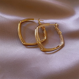 Alloy Hoop Earrings for Women, with 925 Sterling Silver Pin