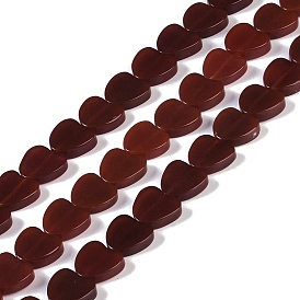 Natural Carnelian Beads Strands, Dyed & Heated, Heart