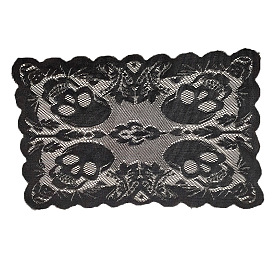 Halloween Skull Pattern Polyester Placemats, Hot Pads, for Cooking Baking, Rectangle
