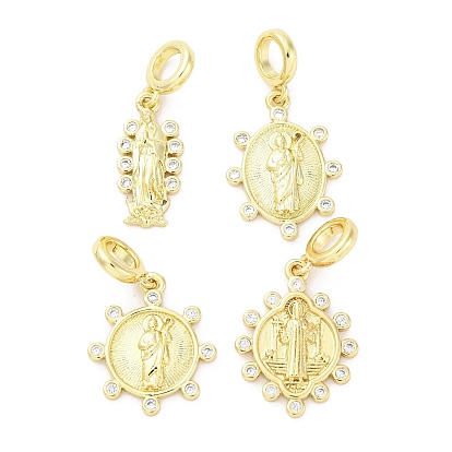 Латунное микропейв с кубическим цирконием европейские подвески с подвесками, амулет, Подвески с большими отверстиями