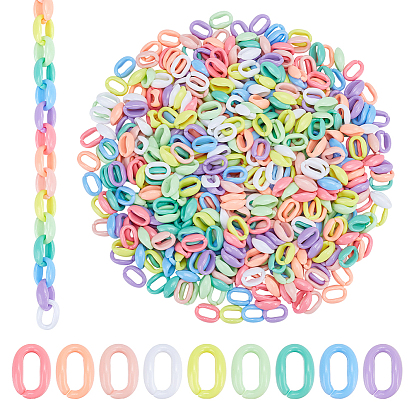 450 шт 9 цвета акриловые соединительные кольца, разъемы для быстрой связи, для изготовления ювелирных цепочек, овальные