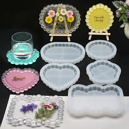 Coaster DIY Silicone Mold, Resin Casting Molds, for UV Resin, Epoxy Resin Craft Making, White
