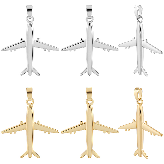 12 шт. 2 цвета латунные подвески, прелести самолета