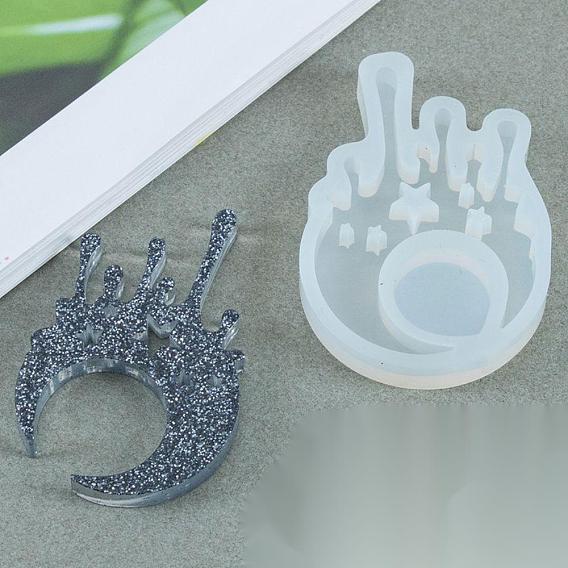 Astronomy Theme Moon with Star Silicone Molds, Fondant Molds, For DIY Cake Decoration, Chocolate, Candy, UV Resin & Epoxy Resin Jewelry Making, Astronomy Theme, Astronomy Theme
