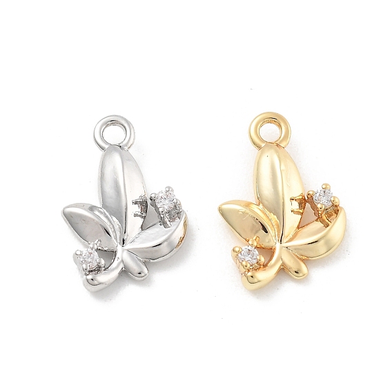 Латунные микро проложить кубического циркония подвески, без кадмия, без никеля и без свинца, лист прелести