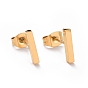 Cuboid 304 Stainless Steel Stud Crawler Earrings, Hypoallergenic Earrings, Climber Earrings