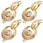 6шт. латунные микропаве прозрачные кубические цирконии складные застежки, луна