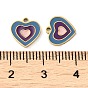 Ion Plating(IP) 304 Stainless Steel Enamel Charms, Heart Charm