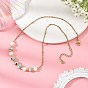 Collares redondos de larimar natural y perlas cultivadas de agua dulce con cadenas satélite de acero inoxidable.