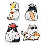 Cat Printed Alloy Lapel Pin Backs for Backpack Clothes