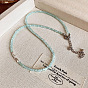 Ожерелья из круглых бусин из натурального амазонита для женщин