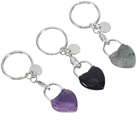 Gemstone Keychain, with Brass Finding