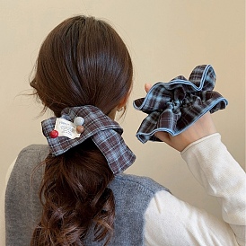 Резинки для волос с узором «решетка», аксессуары для волос для женщин и девочек