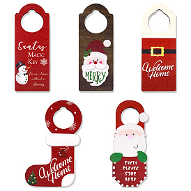 Christmas decoration wooden door hanging Santa Claus snowman party decoration atmosphere arrangement door handle pendant