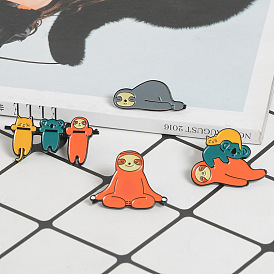 Cute Cartoon Sloth Brooch Pin with Creative Lying Posture and Enamel Badge, 15 Words or Less