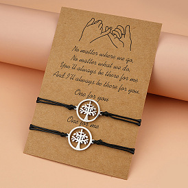 Плетеный браслет ручной работы из нержавеющей стали «Счастливое дерево» для женщин