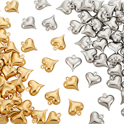 80 шт. 2 цвета 304 подвески из нержавеющей стали, очаровательное сердечко