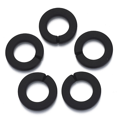 Opaque Spray Painted Acrylic Linking Rings, Quick Link Connectors, for Rolo Chains Making, Ring