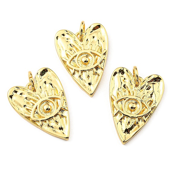 Латунные подвески, с целью перехода в кольце, долговечный, без свинца и без кадмия, сердце с очарованием глаз