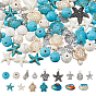 Наборы для самостоятельного изготовления бусин и подвесок на тему летнего океана, включают синтетическую бирюзу, синтетический магнезит, очарование сплава