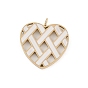 304 нержавеющей стальной эмали подвески, сердце прелести, реальный 18 k позолоченный, ионное покрытие (ip)