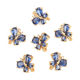 Shegrace Butterfly Messing-Mikropavé-Zirkonia-Abstandshalter, cadmiumfrei und bleifrei und nickelfrei, langlebig überzogen
