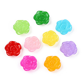 Opaque Acrylic Beads, Jelly Imitate, Rose
