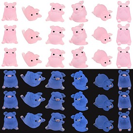 36 шт. 6 стили светящиеся украшения для дома из смолы, светится в темноте, 3 d свиньи