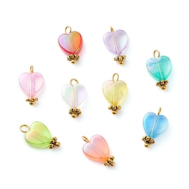 Eco-Friendly Transparent Acrylic Charms, with Alloy Findings, Heart