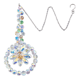 Glass Suncatchers, Flower Shape Hanging Ornaments, Rainbow Maker, for Garden & Home Decoration