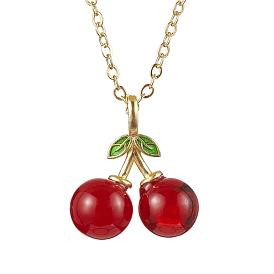 Lampwork Pendant Necklaces for Women, Cherry