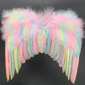 Мини-кукла с крыльями ангела и перьями, Реквизит для детской фотосъемки, украшения, аксессуары