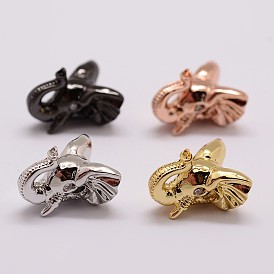 Латунные микро проложить кубического циркония бусы, слон, без свинца, без никеля и без кадмия, прозрачные