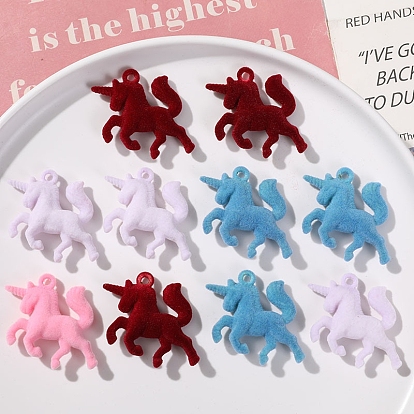 Подвески из флокированной смолы, очарование единорога