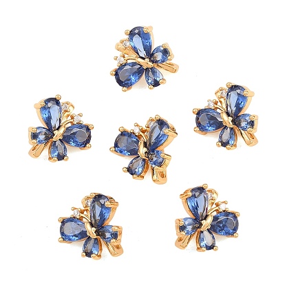 Shegrace Butterfly Messing-Mikropavé-Zirkonia-Abstandshalter, cadmiumfrei und bleifrei und nickelfrei, langlebig überzogen
