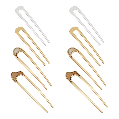 8Pcs 4 Style French Hair Forks, U Shape Updo Hair Pins Clips, for Thin Thick Hair